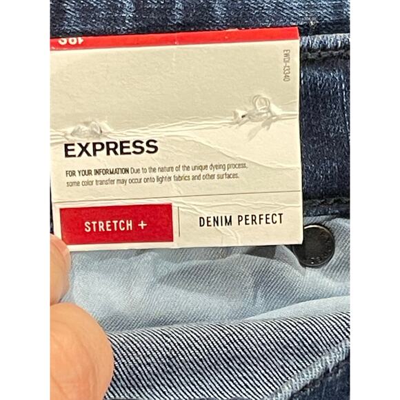 NWT EXPRESS Denim Jeans Mid Rise Stretch Legging 18S Blue - Picture 7 of 11